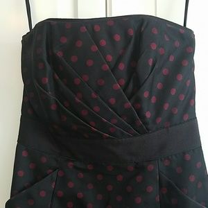WHBW Polka Dot Strapless Dress
